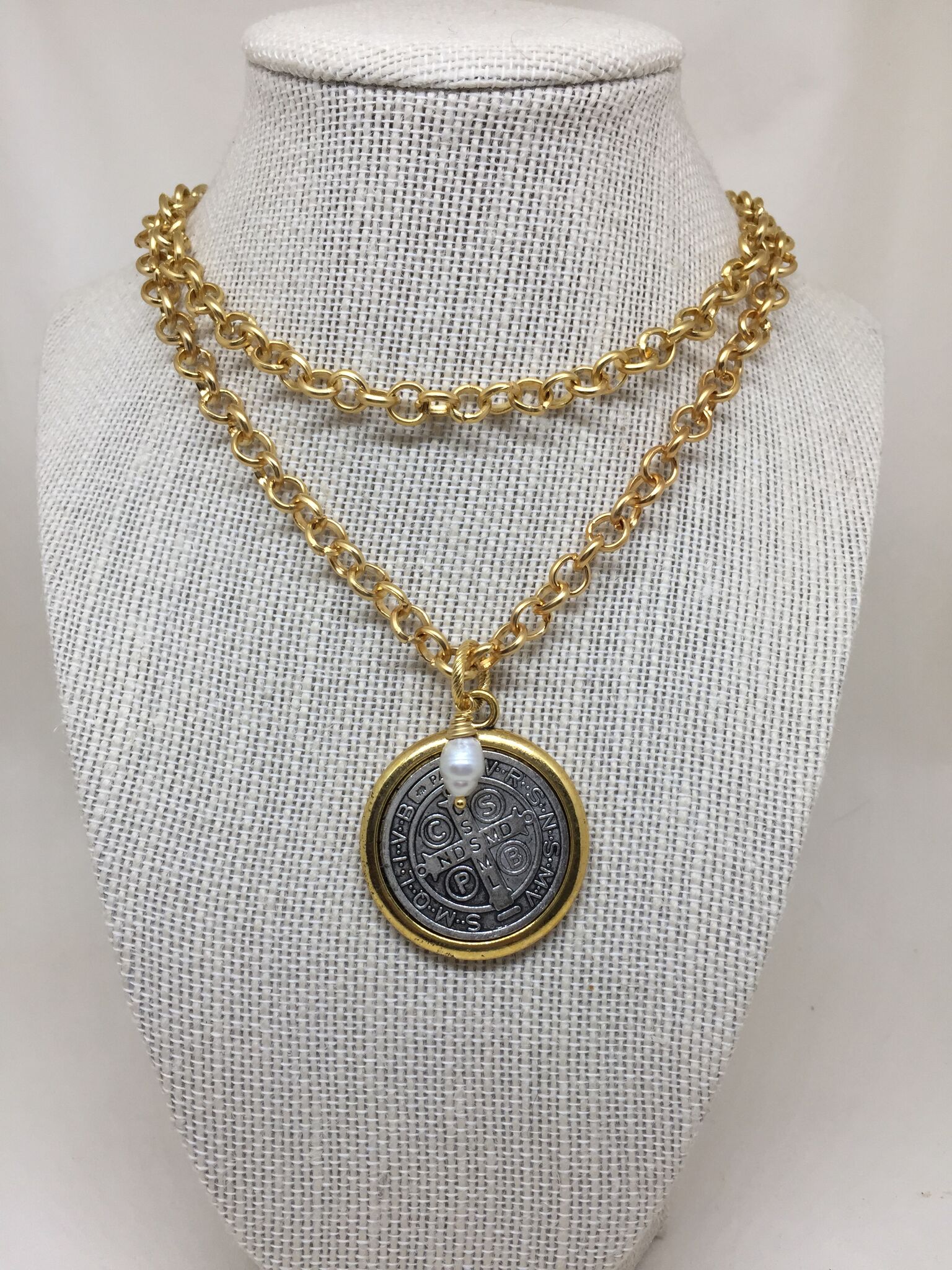 Large St. Benedict Medal Necklace – Ann Ashley