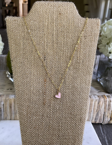 Small Enamel Heart Necklace