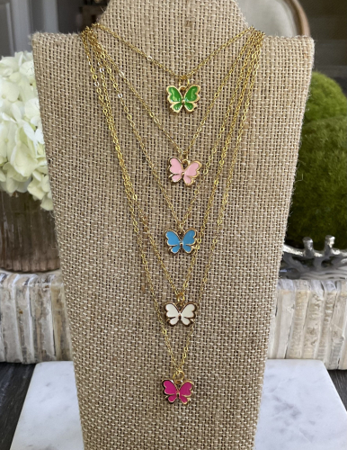 Butterfly Enamel Necklace