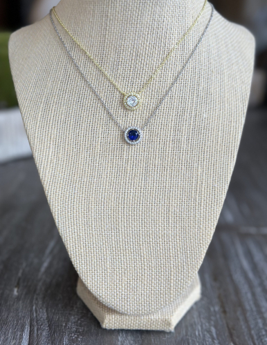 Halo Bezeled CZ Necklace