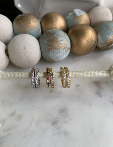 CZ Huggie Earrings